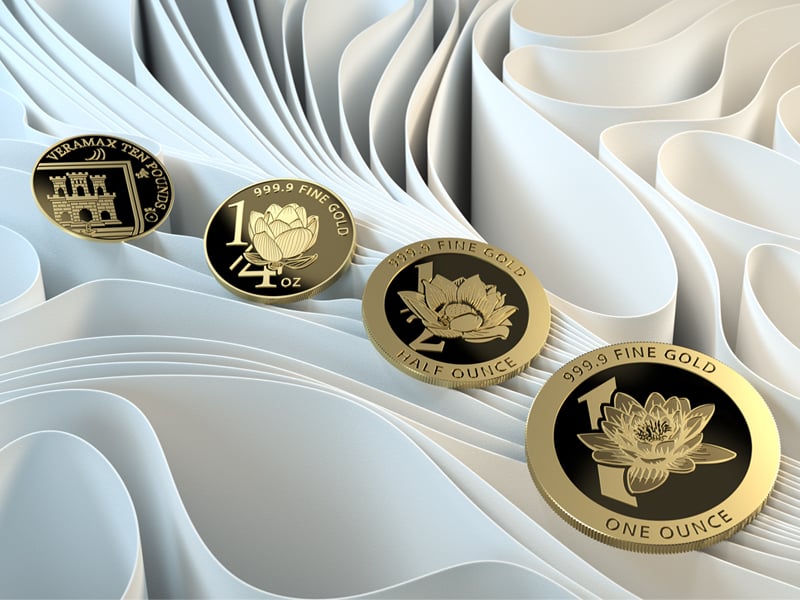 Legal tender coins Vera Valor - 1/10 ounce 1/4 ounce 1/2 ounce and 1 ounce